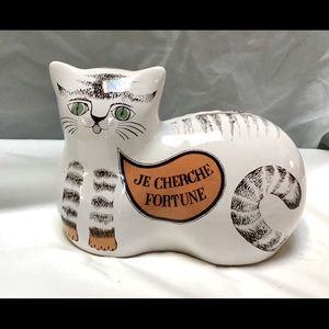 Vintage Estello cat piggy bank made in France